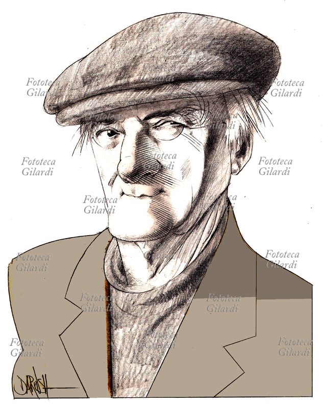 Andrea ZANZOTTO (10 ottobre 1921 - 18 ottobre 2011) poeta italiano tra i più significativi della seconda metà del novecento, ritratto in età avanzata. Illustrazione di Dariush Radpour, disegno a matita colorato digitale, s.d. Questa immagine non può essere utilizzata con tariffa inferiore a € 80,00