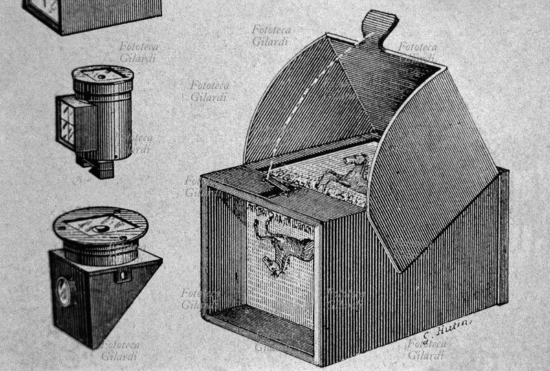 HISTORY OF PHOTOGRAPHY three models of iconometer, device for taking measurements from images. Treatise engraving, unspecified site, 19th century