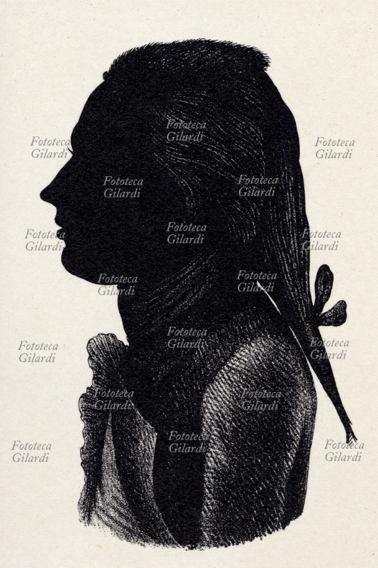 Horatio NELSON (29 settembre 1758 – 21 ottobre 1805) Ammiraglio inglese, uno dei più celebrati eroi nazionali inglesi per le vittorie conseguite nelle guerre antinapoleoniche e in altre numerose battaglie in tutta europa. Ritratto in silhouette, Regno Unito, XVIII secolo