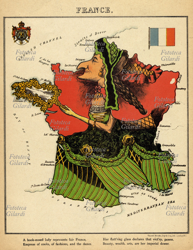 FRANCIA Allegoria geografica della Francia da \