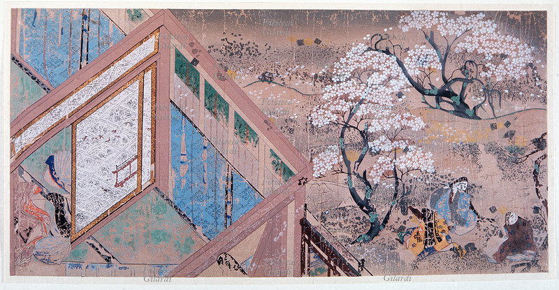 GIAPPONE Dipinto raffigurante una scena del \