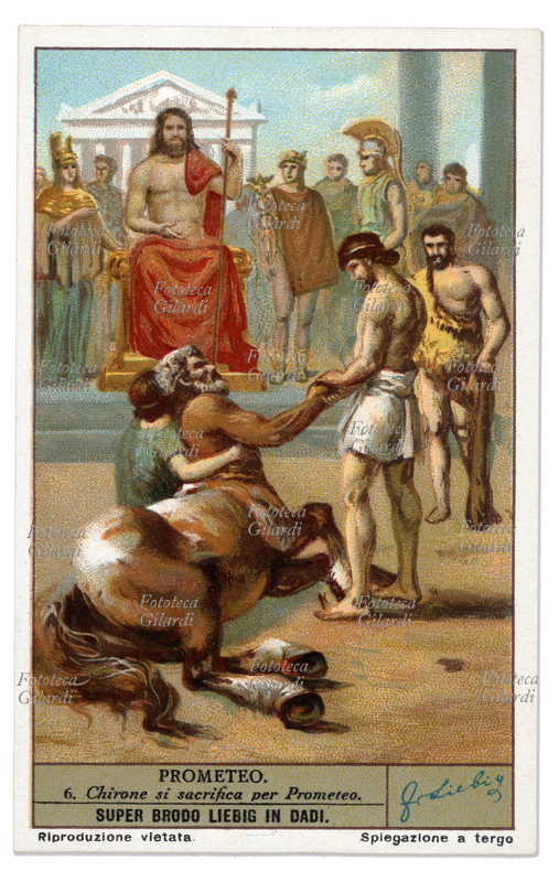 MITOLOGIA Chirone si sacrifica per Prometeo e con la sua rinuncia all\