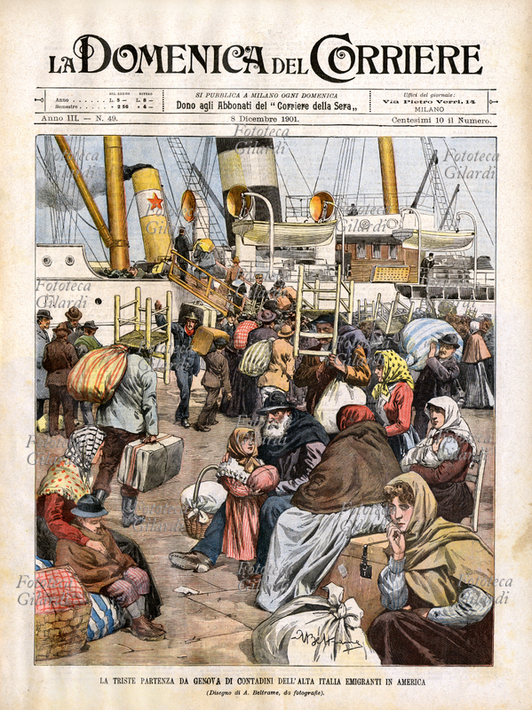 EMIGRAZIONE Italia/Usa. "La triste partenza da Genova di contadini dell\