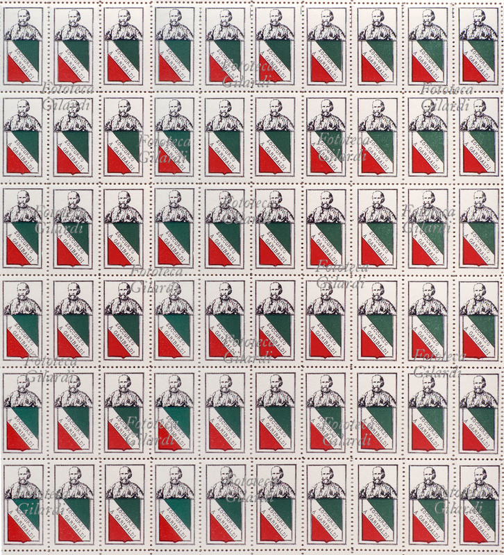 RISORGIMENTO "Soccorso a Garibaldi", bollini con l\