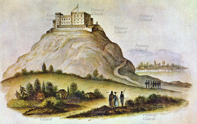 PRIGIONE La fortezza dello Spielberg, adibita a prigione dal 1742 al 1855. Vi furono rinchiusi Silvio Pellico e Pietro Maroncelli. Acquarello XIX secolo.