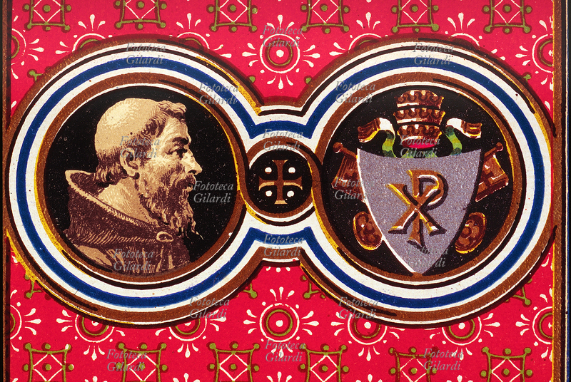 PAPA SAN VITTORE I martire (? - 199), nato in Africa, eletto nel 189, sepolto in San Pietro. Fissò la Pasqua alla Domenica che segue il quattordicesimo giorno della luna di Marzo. Fu anche il primo ad utilizzare il latino negli scritti ufficiali della Chiesa, invece del greco come consuetudine di allora. Commemorazione il 28 luglio. Ritratto, dettaglio da una cartolina cromolitografica della \