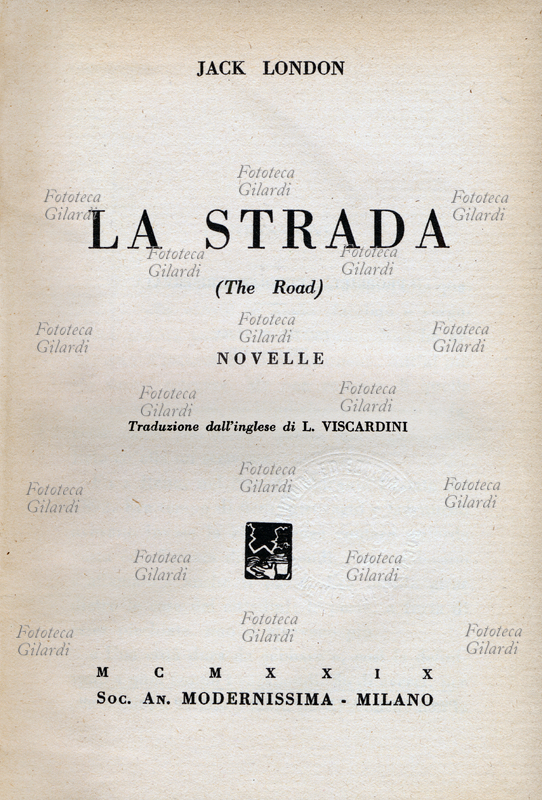 Jack LONDON (1876-1916), frontespizio della edizione italiana di \