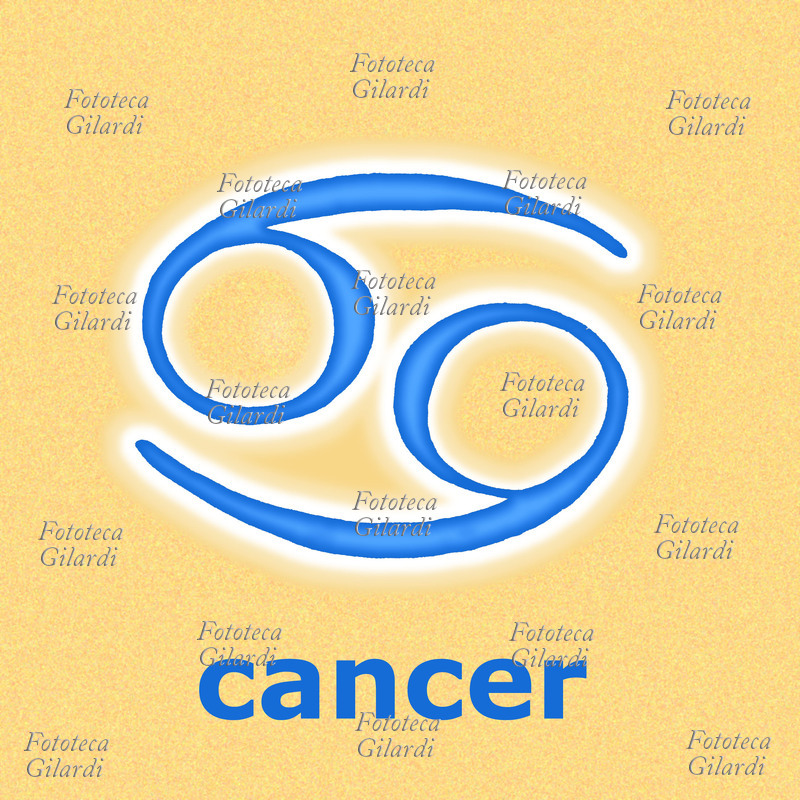 ZODIACO Simbolo del segno zodiacale del Cancro (Cancer). Realizzazione grafica di Elena Piccini. Italia, 2002.