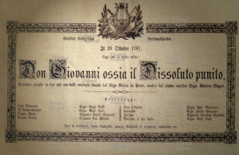 OPERA Poster for the world premiere of Wolfgang Amadeus Mozart\