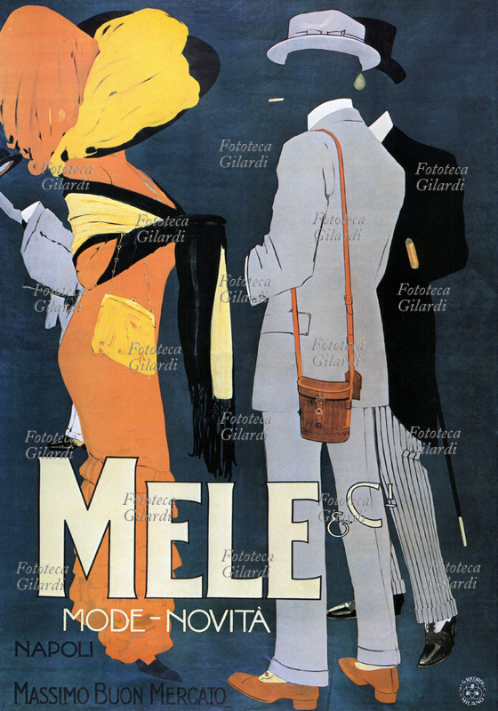 PUBBLICITÀ Mele & C. Mode-Novità. Manifesto pubblicitario di Marcello Dudovich, 1908 ca.
