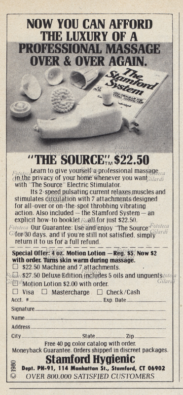 MASSAGGIO erotico, annuncio promozionale del vibromassaggatore \