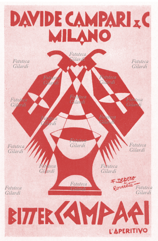 PUBBLICITÀ annuncio pubblicitario di Fortunato Depero (30 marzo 1892 – 29 novembre 1960) per il liquore \