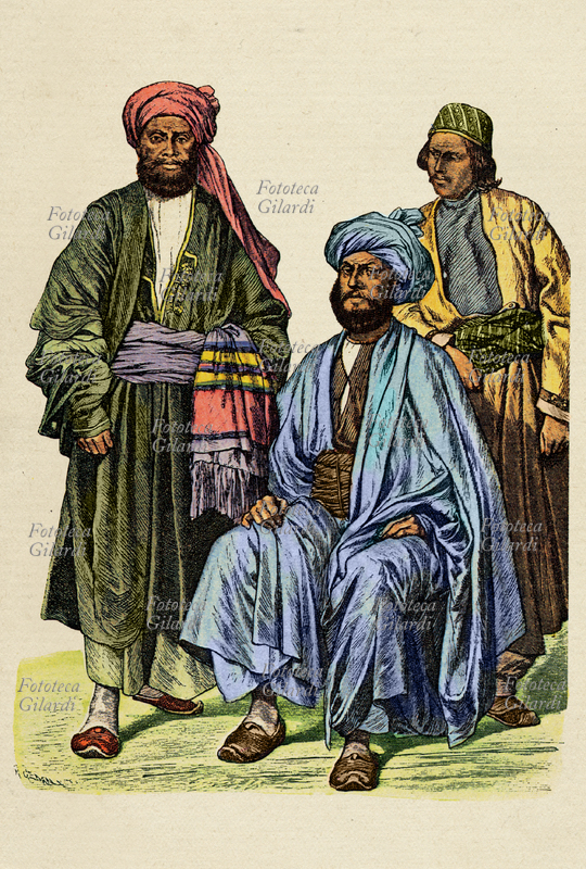 AFGHANISTAN Costumi di uomini afghani alla fine del XIX secolo. Stampa dalla raccolta di tavole illustrate \