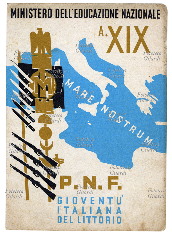 PAGELLA scolastica delle classi elementari - P.N.F. Gioventù italiana del Littorio - Ministero Educazione Nazionale anno XIX. L\