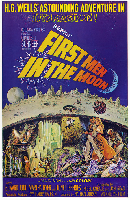 WELLS MANIFESTO FILM IL PRIMO UOMO SULLA LUNA 1964 WELLS MANIFESTO FILM IL PRIMO UOMO SULLA LUNA 1964