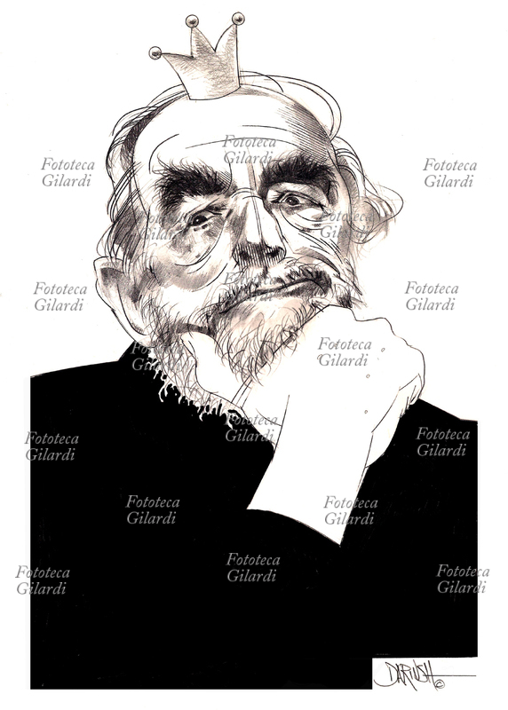 Vittorio GASSMAN pseudonimo di Vittorio Gassmann (1922-2000) attore, regista, sceneggiatore, scrittore e doppiatore italiano, attivo in campo teatrale, cinematografico e televisivo. Illustrazione di Dariush Radpour, disegno a matita lavorato in digitale, s.d. Questa immagine non può essere utilizzata con tariffa inferiore a € 80,00