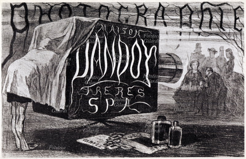 HISTORY OF PHOTOGRAPHY publicity of the Belgian photographic firm of the Dandoy Brothers for excellent photographs of powders and snapshots, presented at the Salon de Paris in 1875