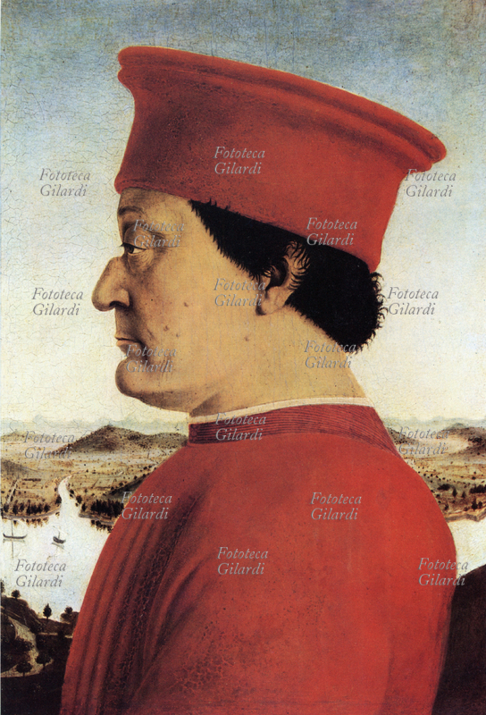 FEDERICO II da Montefeltro (1422-1482). Stampa dal dipinto eseguito da Piero della Francesca, Dittico dei duchi d\
