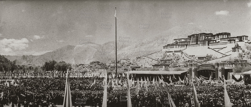 TIBET Lhasa: meeting in order to celebrate the foundation of the independent Region of Tibet. China, 1956