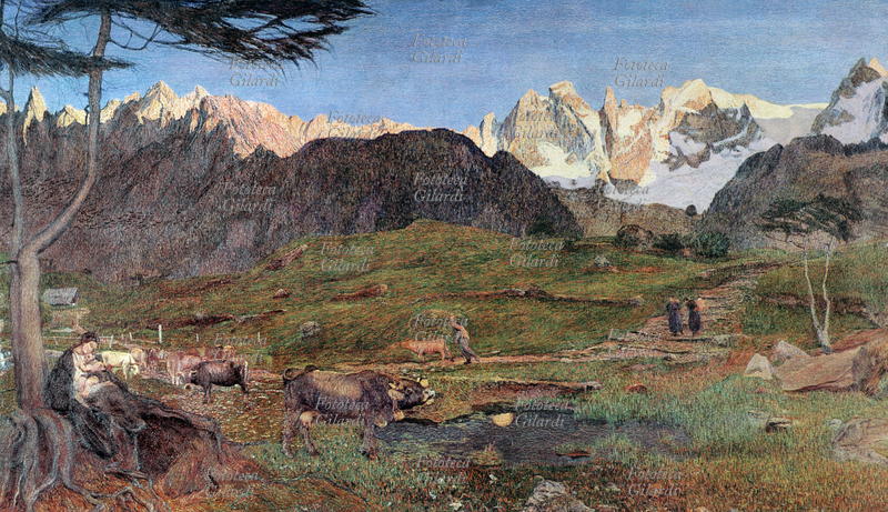 SEGANTINI Trittico della natura (1896-1899) -La Vita-, stampa dal dipinto di Giovanni Segantini, XX secolo