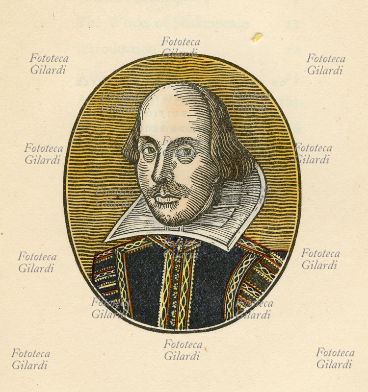 William SHAKESPEARE (23 aprile 1564 - 23 aprile 1616) Incisione originale su legno di Reynolds Stone (13 marzo 1909 - 23 giugno 1979) che riprende il celebre ritratto secentesco di Martin Droeshout, realizzata per l\