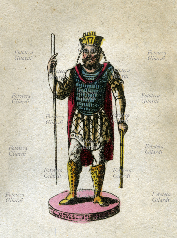BASIL II (957-1025) Byzantine emperor, was called "Bulgaroctono" or "exterminator of Bulgarians". Color plate from \