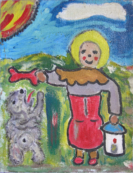 PAINTING OF ANDO GILARDI SARAH AND LUCIANA