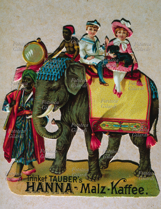 ALIMENTAZIONE, India. Figurina pubblicitaria per la marca Hanna (malto, caffè) dove si idealizza l\