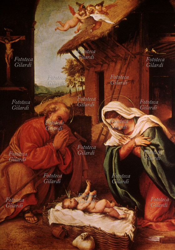 Lorenzo LOTTO (1480 - 1556) Natività. Ambientata nell\