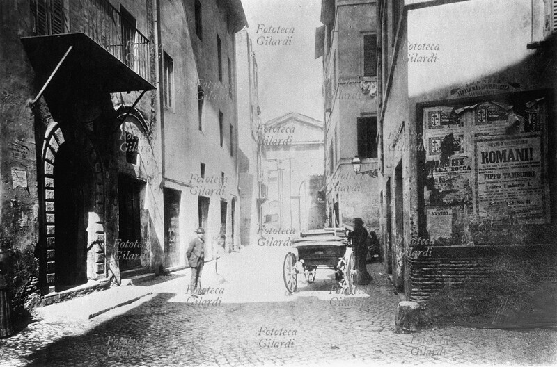 ROMA una via del ghetto ebraico. Fotografia, Roma 1895 circa.