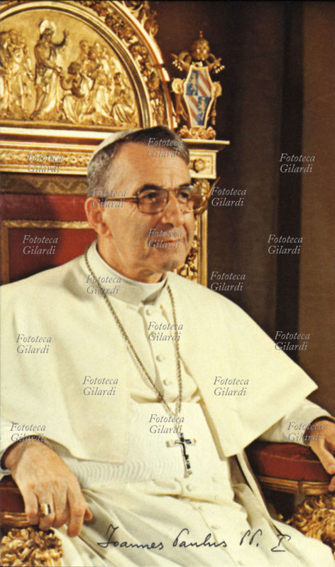 PAPA GIOVANNI PAOLO I° Albino Luciani (1912-1978) ritratto. Fu Papa per soli 33 giorni di pontificato: da 26 agosto al 28 settembre 1978. Immaginetta devozionale. 1978