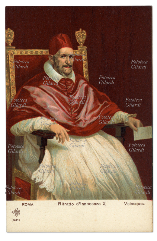 INNOCENZO X (15741655) Cartolina postale cromolitografica che riproduce un dipinto di Velazquez, circa 1905