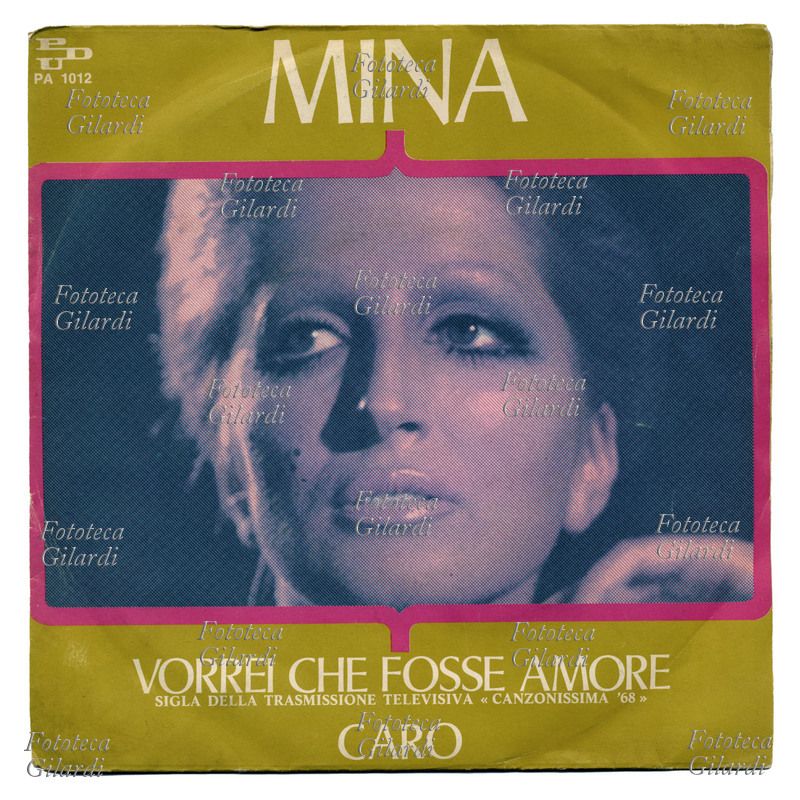 MUSICA LEGGERA Mina, copertina del disco 45 giri \