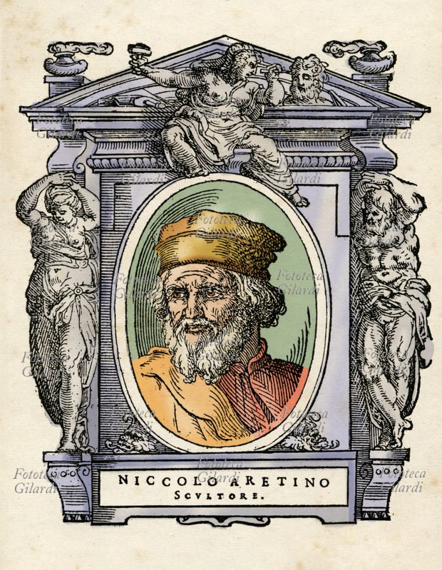 NICCOLÒ ARETINO (? - XV secolo), soprannome di Niccolò di Luca Spinelli, orafo e scultore italiano; nel 1401 partecipò con alcuni illustri colleghi al concorso organizzato dall\