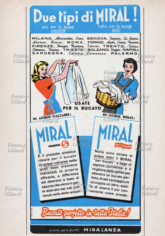 DETERSIVO - Due tipi di Miral - Usate per il bucato in acque calcaree \