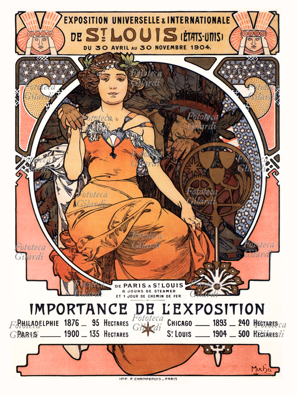 ESPOSIZIONI Louisiana Purchase Exposition, manifesto di Alphonse Mucha per l\