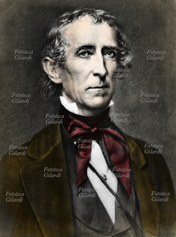 John TYLER (29 marzo 1790 – 18 gennaio 1862), 1O° vicepresidente degli Stati Uniti, subentrato dopo un solo mese nella massima carica a William Henry Harrison, dal 1841 al 1845. In seguito aderì alla causa confederata e fu membro del Congresso provvisorio confederato. Ritratto fotografico dell\