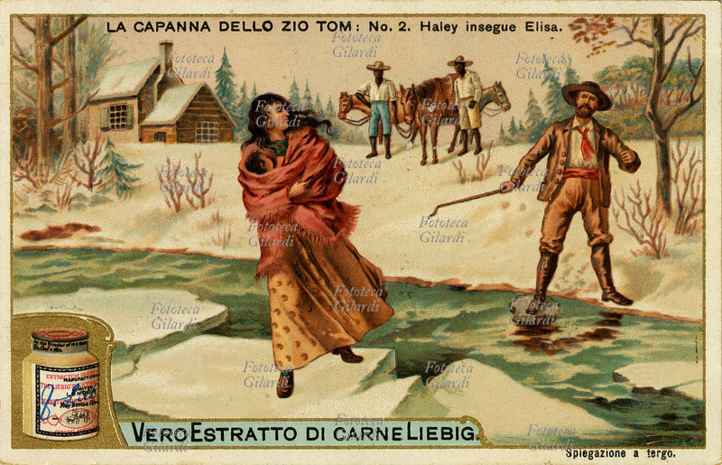 Harriet Elizabeth BEECHER STOWE (1811-1896) Haley insegue Elisa. Episodio dal romanzo \