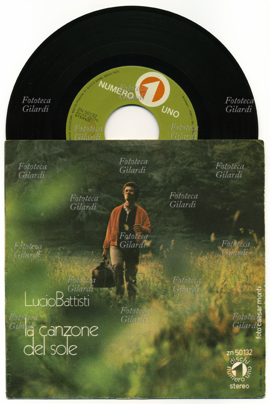 CANZONE Lucio Battisti. Copertina del disco 45 giri con la canzone \