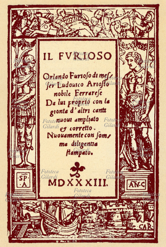 Ludovico ARIOSTO (8 settembre 1474 – 6 luglio 1533) Frontespizio de \