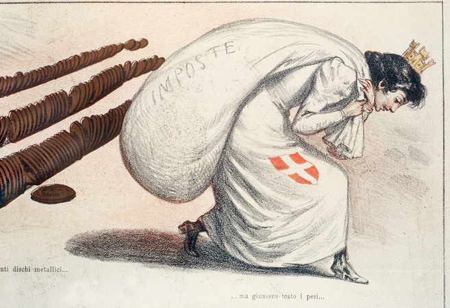L ITALIA TURRITA PIEGATA SOTTO IL PESO DELLE IMPOSTE L ITALIA TURRITA PIEGATA SOTTO IL PESO DELLE IMPOSTE