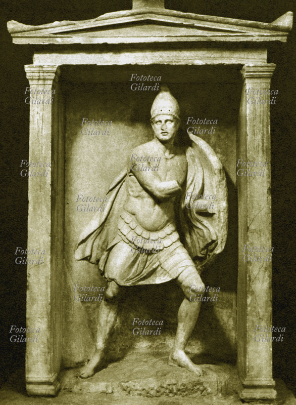 ANTICA GRECIA Guerriero in azione, stele funeraria del IV secolo a.C.