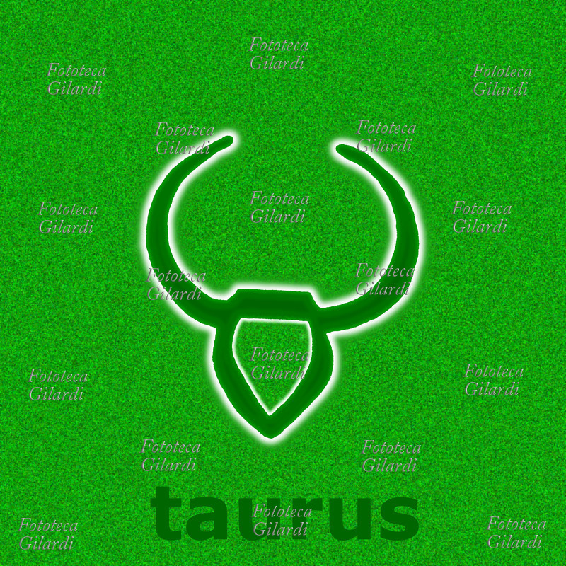 ZODIACO Simbolo del segno zodiacale del Toro (Taurus). Realizzazione grafica di Elena Piccini. Italia, 2002.