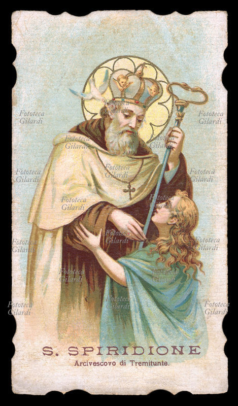 SAN SPIRIDIONE (270-344) vescovo di Tremitonte (Cipro) dopo esser stato guardiano di pecore; al Concilio di Nicea fu tra i più strenui oppositori dell\