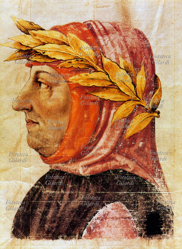 Francesco PETRARCA (20 July 1304 – 19 July 1374) Portrait of the poet. Miniature from \