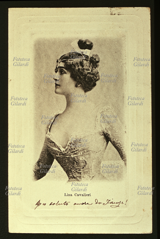 Lina CAVALIERI (1874-1944) cantante soprano e attrice cinematografica, diva del café chantant. L\