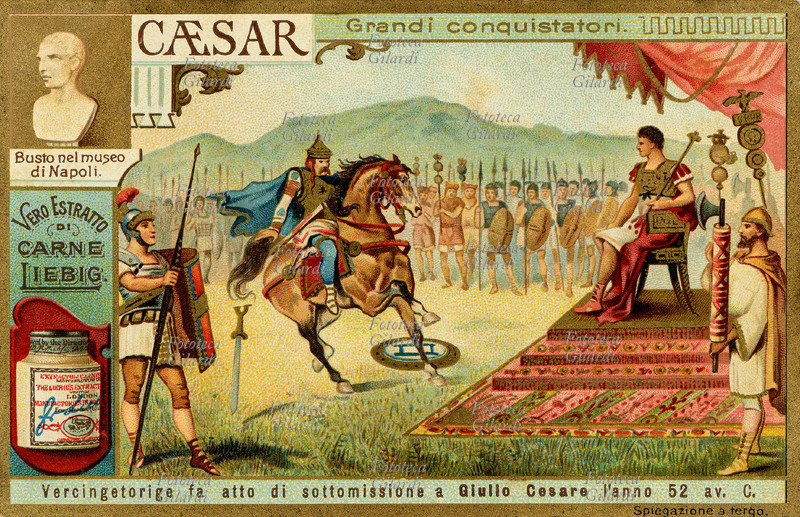 GIULIO CESARE (100-44 a.C.) generale romano; le sue guerre nelle Gallie, ch\