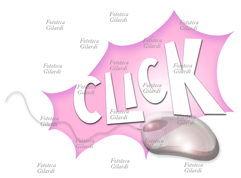 FUMETTI - click - il mouse del computer, linguaggio dei fumetti. Computergrafica di Elena Piccini, 2008