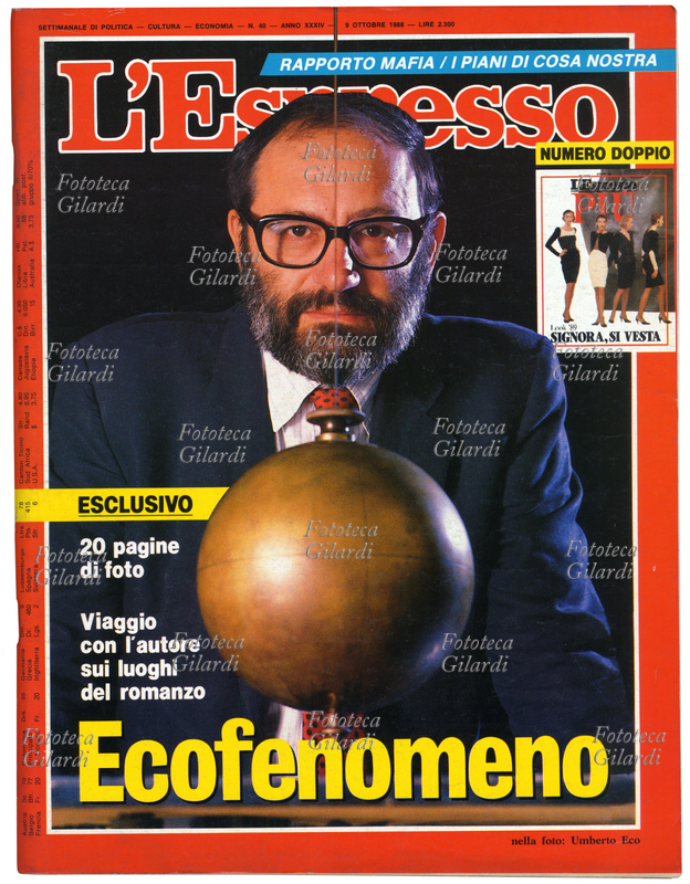 UMBERTO ECO (Alessandria 1932) Copertina del settimanale L\