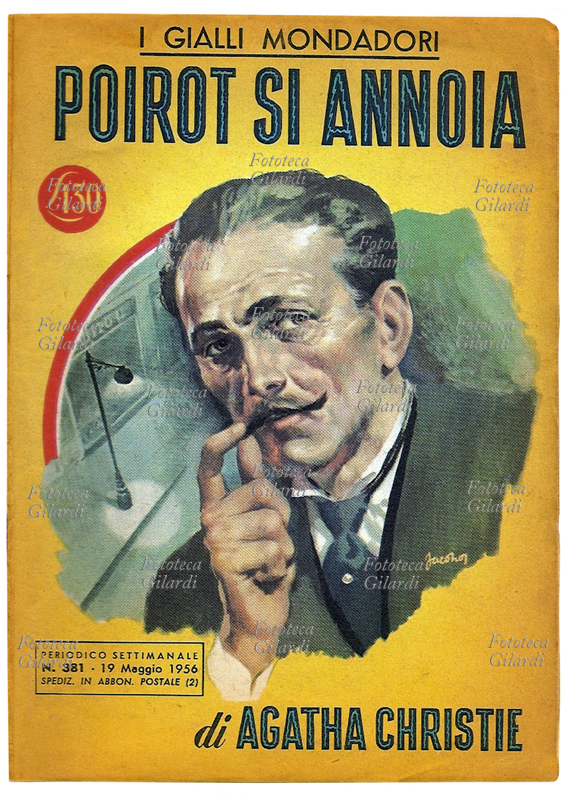 GIALLO copertina del romanzo "Poirot si annoia" di Agatha Christie (1890 - 1976), che vede protagonista l\